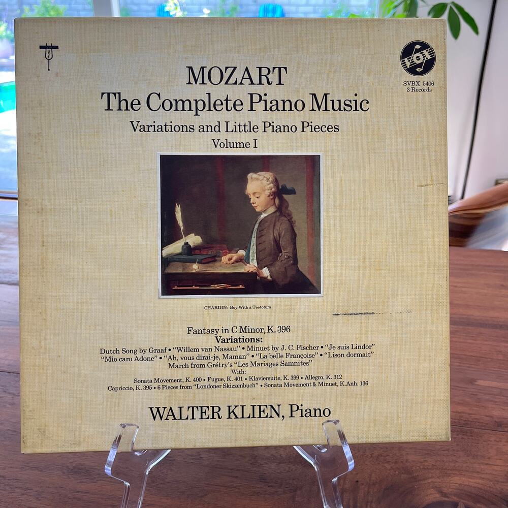 Mozart The Complete Piano Music Vol 1 Walter Klien 3xLP Box Set VOX SVBX 5406